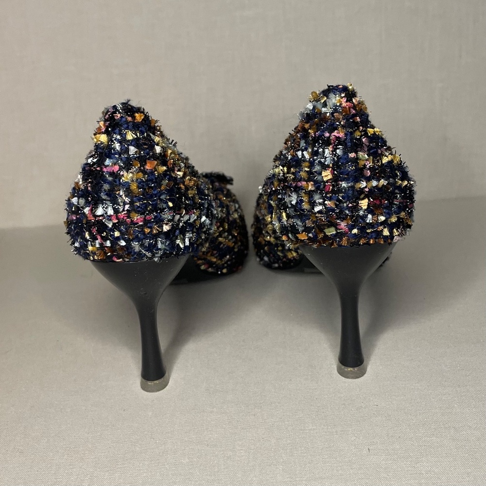 C. Paravano Multicolor Tweed Pointed Toe Heels w/ Crystal Buckle EU 41 (US 10) - Picture 10 of 16